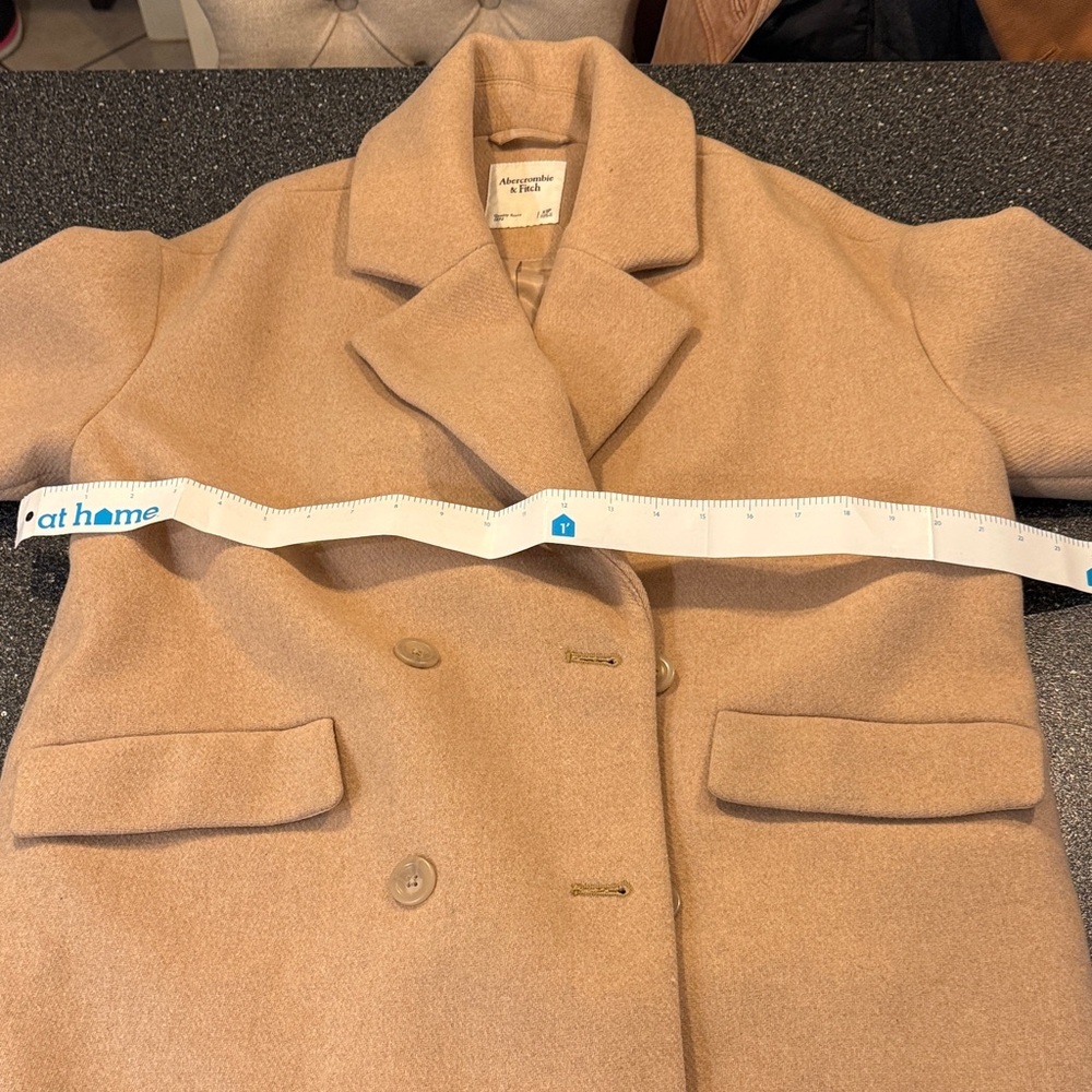 Abercrombie & Fitch Tan Double-Breasted Wool Blend Pea Coat - size XSP - Picture 5 of 5
